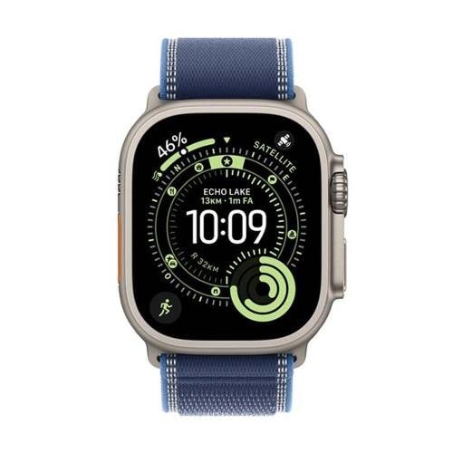 Smartwatch Apple Watch Ultra 3 GPS + Cellular 49mm Natural Titanium Case with Blue/Bright Blue Trail Loop - S/M