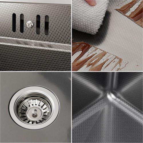 Fregadero de cocina inox 68x48x21cm fregadero de 1 cajón gris oscuro con ca