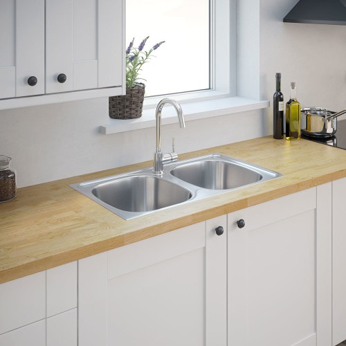 Fregadero inoxidable Bohm 2 senos 78x43,5cm