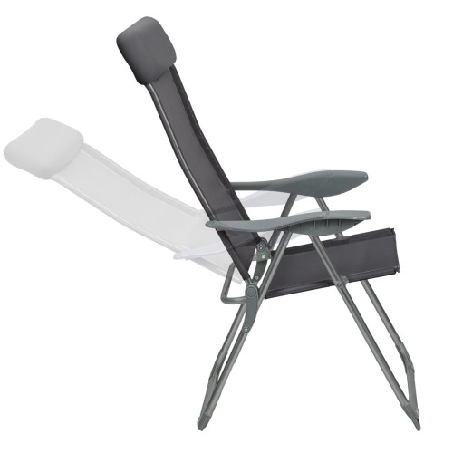 4 sillas de aluminio plegables con respaldo, antracita