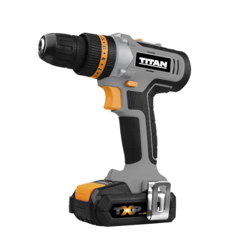 Taladro atornillador con 2 baterías y cargador 18 V Titan