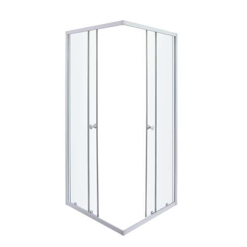 Mampara de ducha 80x80x185 cm Aluminio blanco 4mm Garian