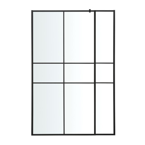 Mampara de ducha con panel Izza negro 90 cm y 30 cm