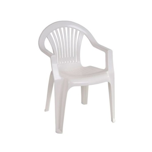 Silla de jardín Monoblock braga blanco 56x54x80cm